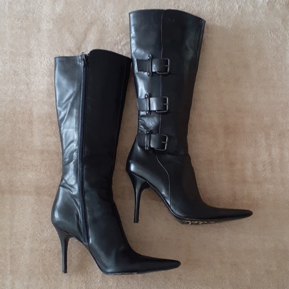 CHARLES DAVID 😻 BLACK LEATHER BOOTS